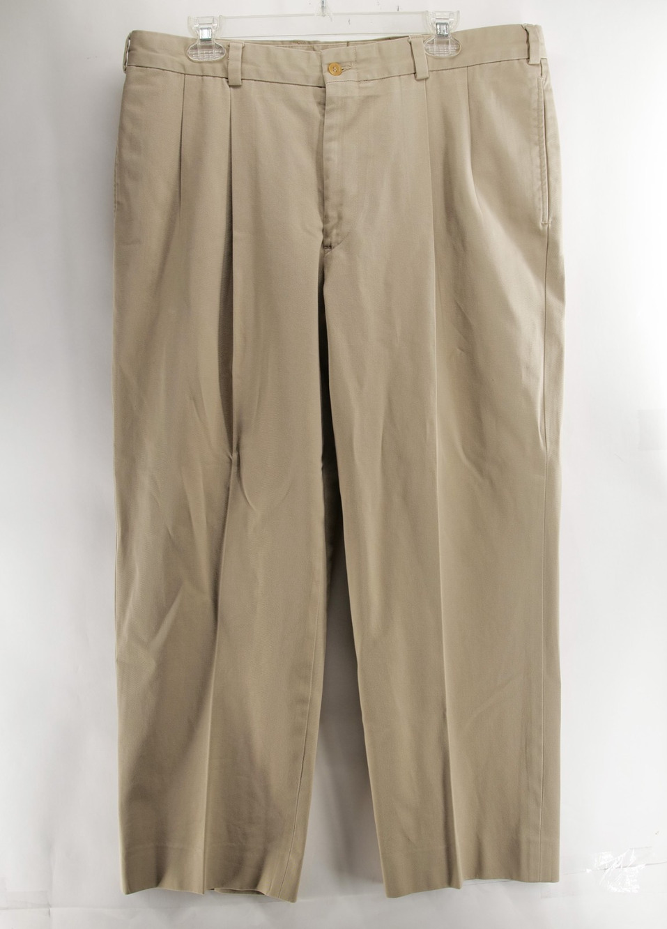 VTG Bills Khakis Men's 35x28 Khaki Pleated Front Straight Leg Chino Made USA